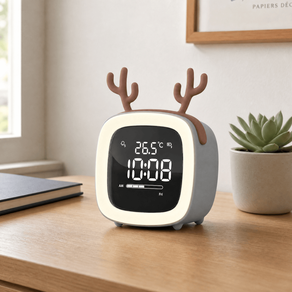 Royal Opera Kids Alarm Clock Antler Night Light
