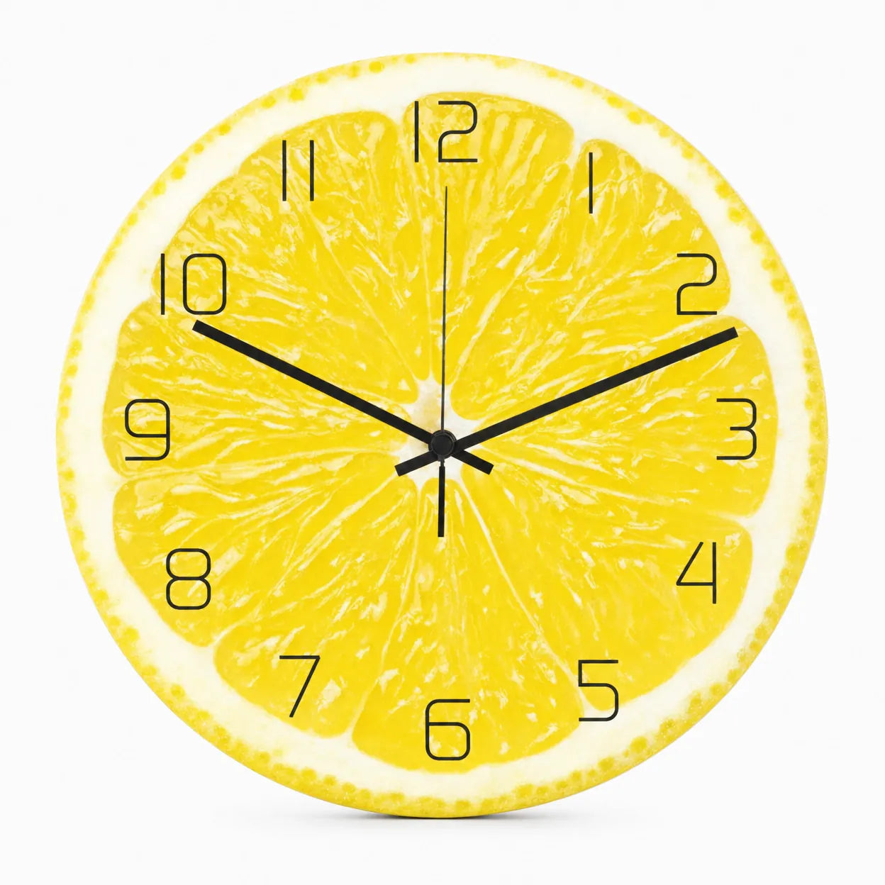 Royal Opera Lemon Yellow Tropical Style Wall Clock Silent Large