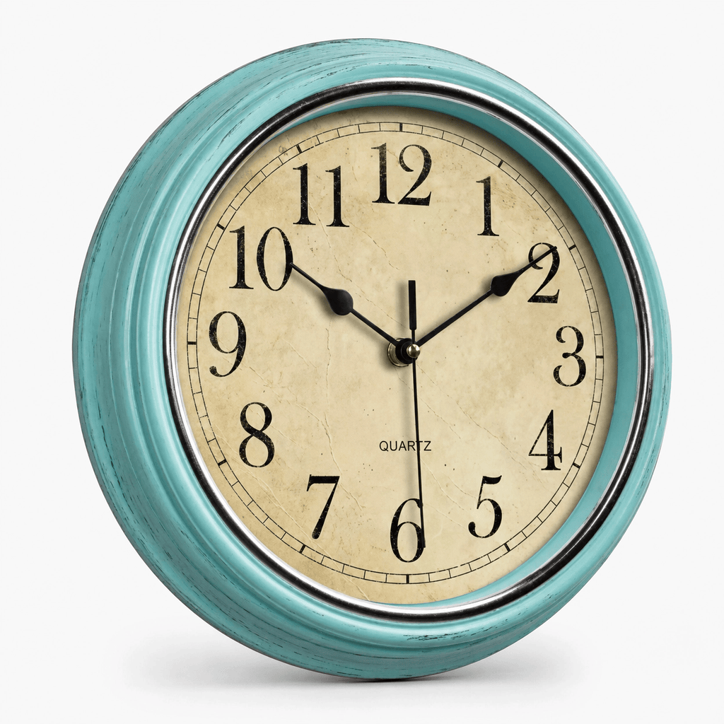 Royal Opera Light Blue Vintage Silent Wall Clock Living Room