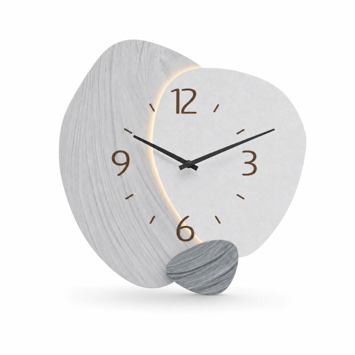 Royal Opera Light Grey Modern Decorative LED Wall Clock