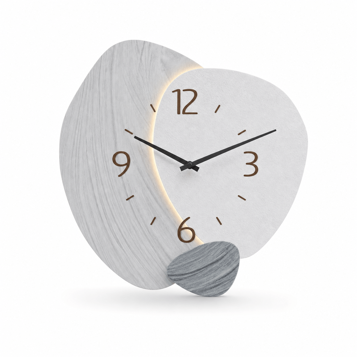 Royal Opera Light Grey Modern Decorative LED Wall Clock