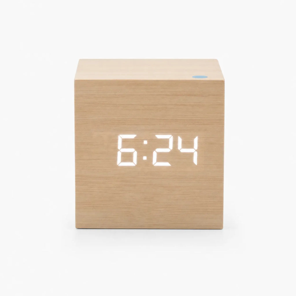 Royal Opera Light Wood Digital Alarm Clock USB Charging Snooze