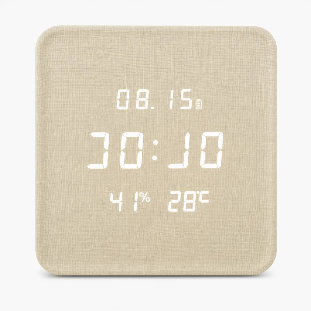 Royal Opera Light Wood (Square) Digital Wooden Wall Clock Silent