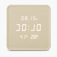 Royal Opera Light Wood (Square) Digital Wooden Wall Clock Silent