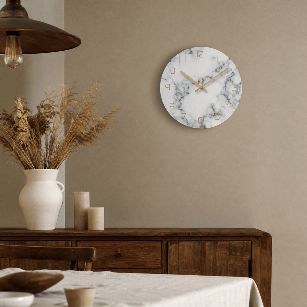 Royal Opera Marble Effect Silent Wall Clock