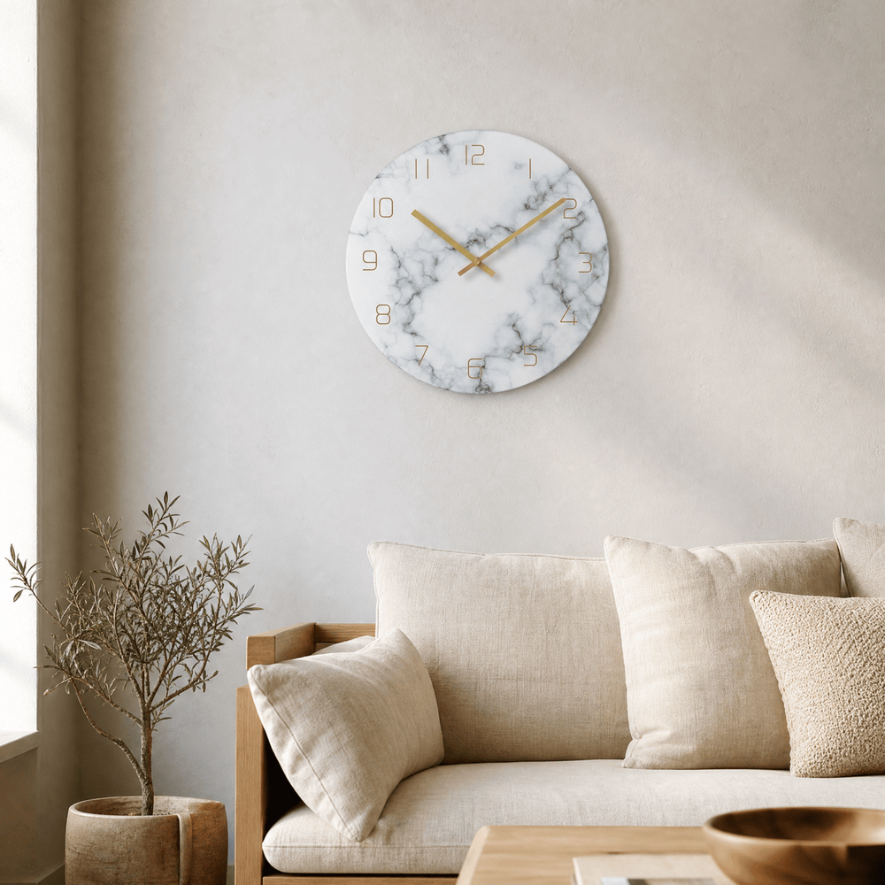Royal Opera Marble Effect Silent Wall Clock
