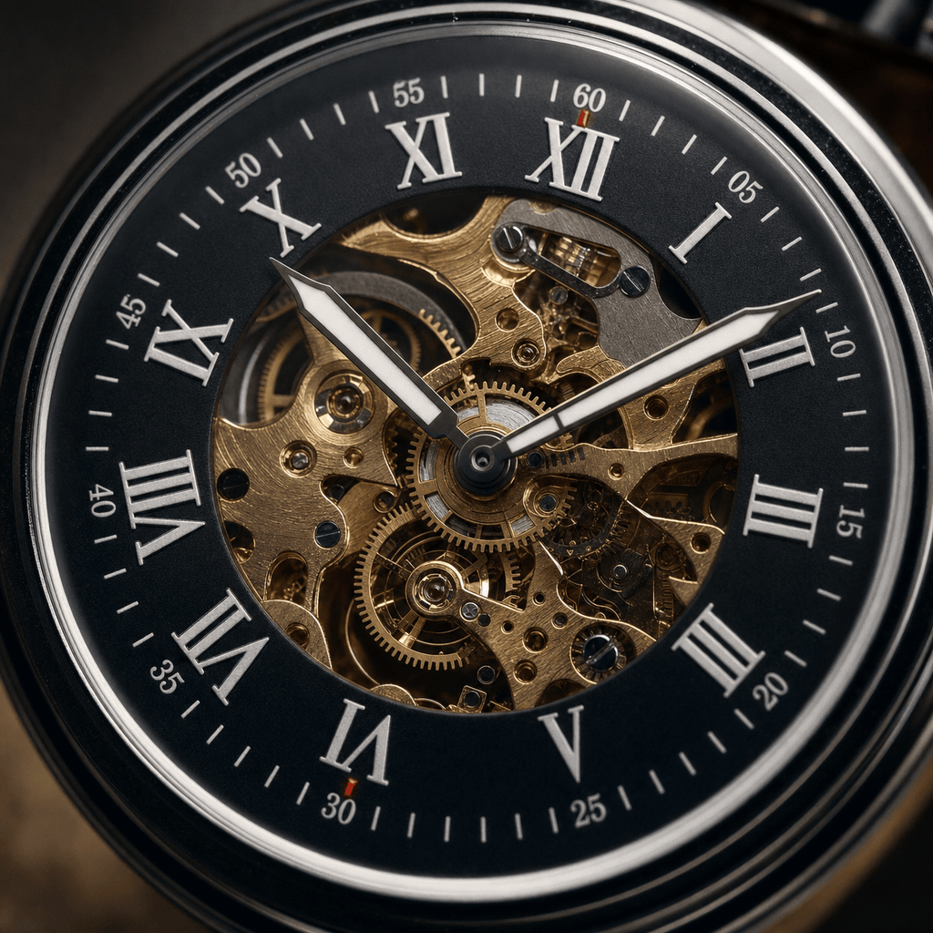 Royal Opera Mechanical Skeleton Open Face Pocket Watch