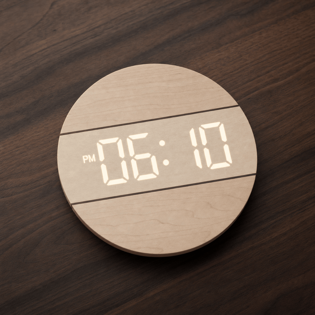 Royal Opera Minimalist Wooden Clock LED Display