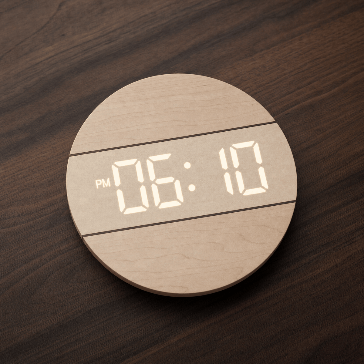 Royal Opera Minimalist Wooden Clock LED Display