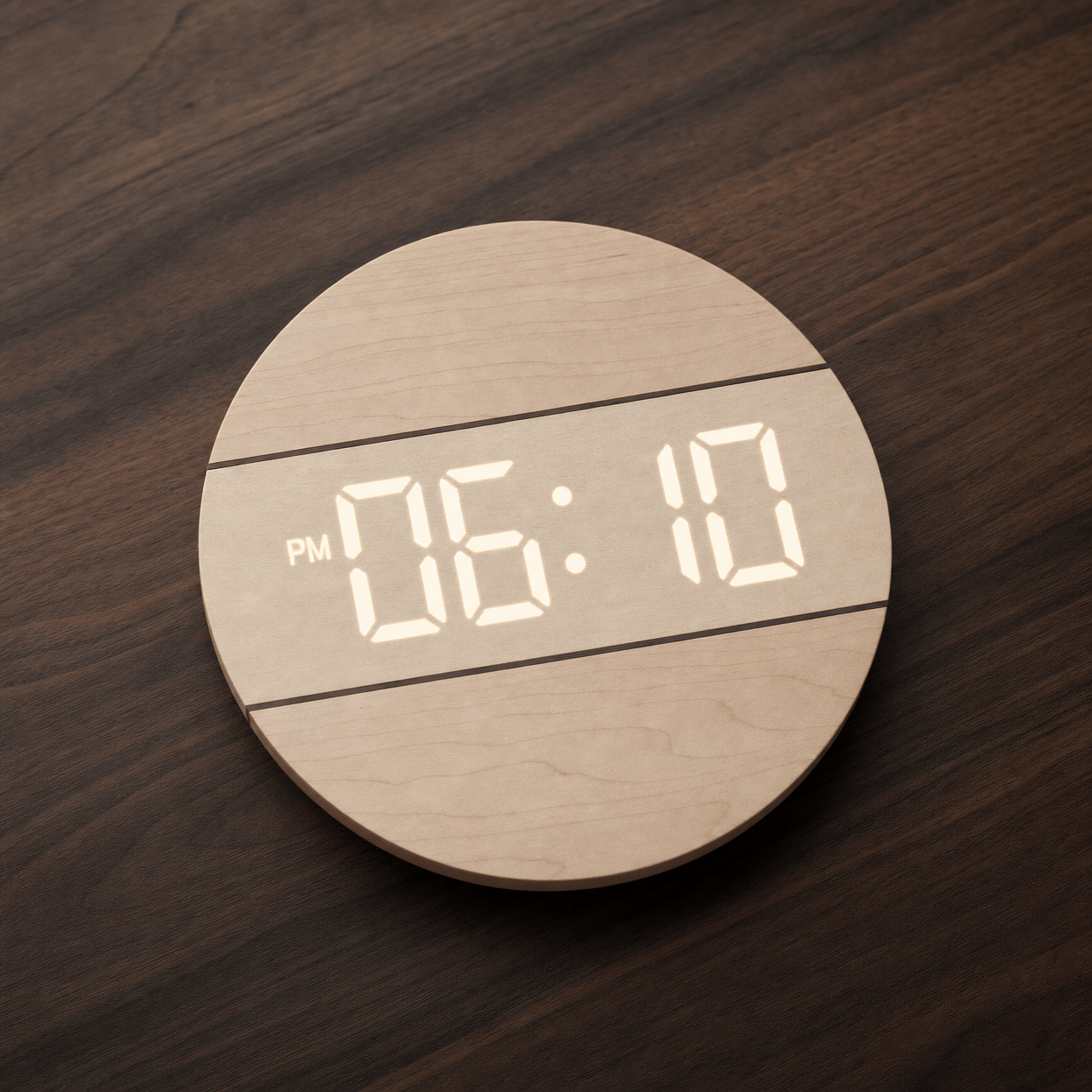 Royal Opera Minimalist Wooden Clock LED Display