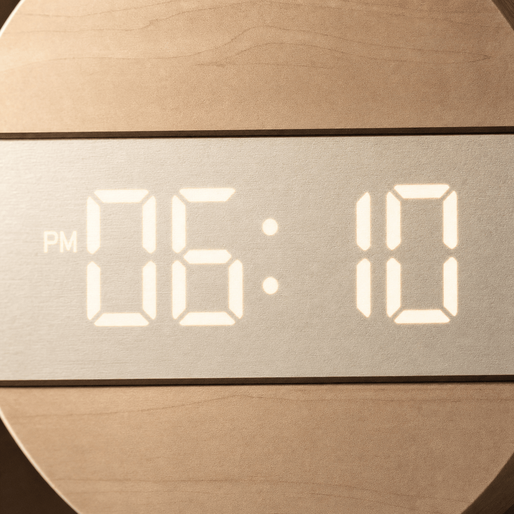 Royal Opera Minimalist Wooden Clock LED Display