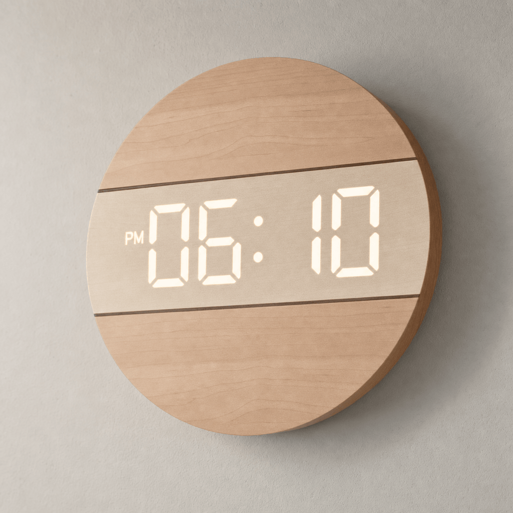 Royal Opera Minimalist Wooden Clock LED Display