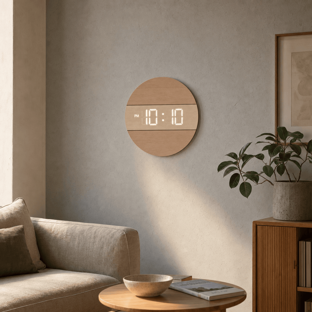 Royal Opera Minimalist Wooden Clock LED Display
