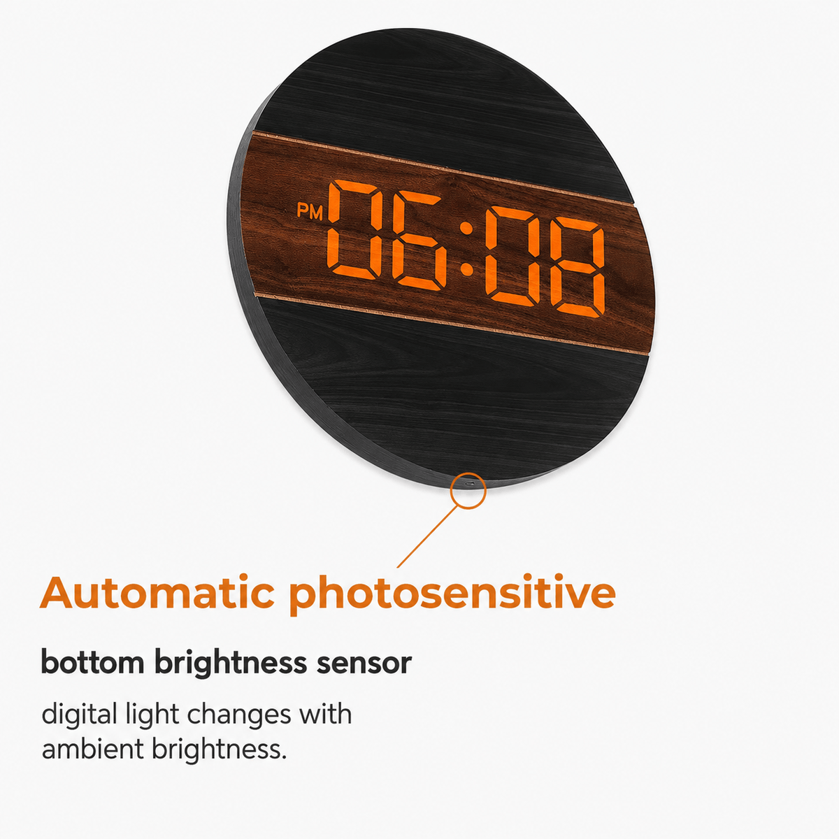 Royal Opera Minimalist Wooden Clock LED Display