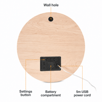 Royal Opera Minimalist Wooden Clock LED Display