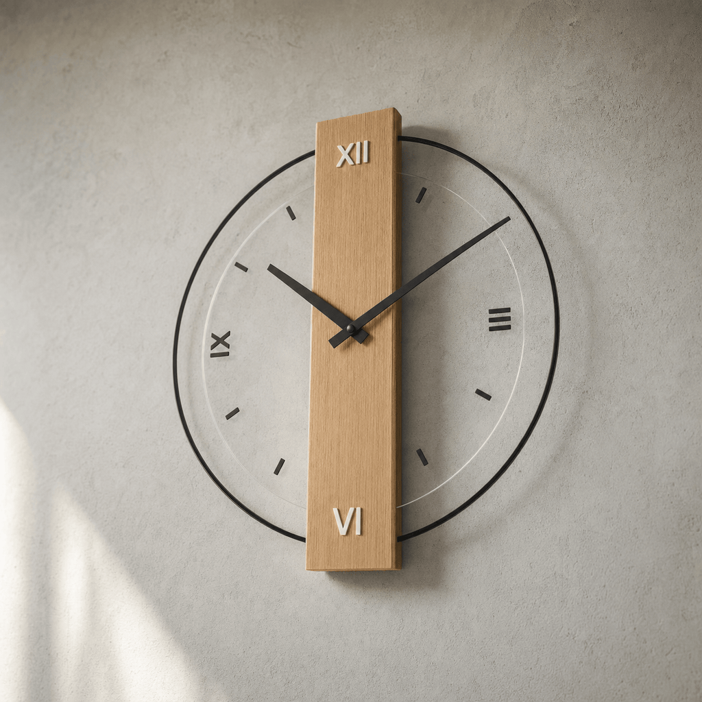 Royal Opera Minimalist Wooden Wall Clock Silent