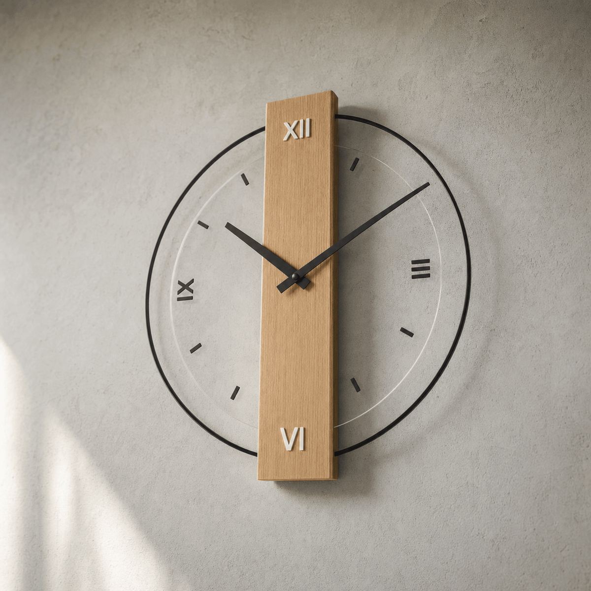 Royal Opera Minimalist Wooden Wall Clock Silent