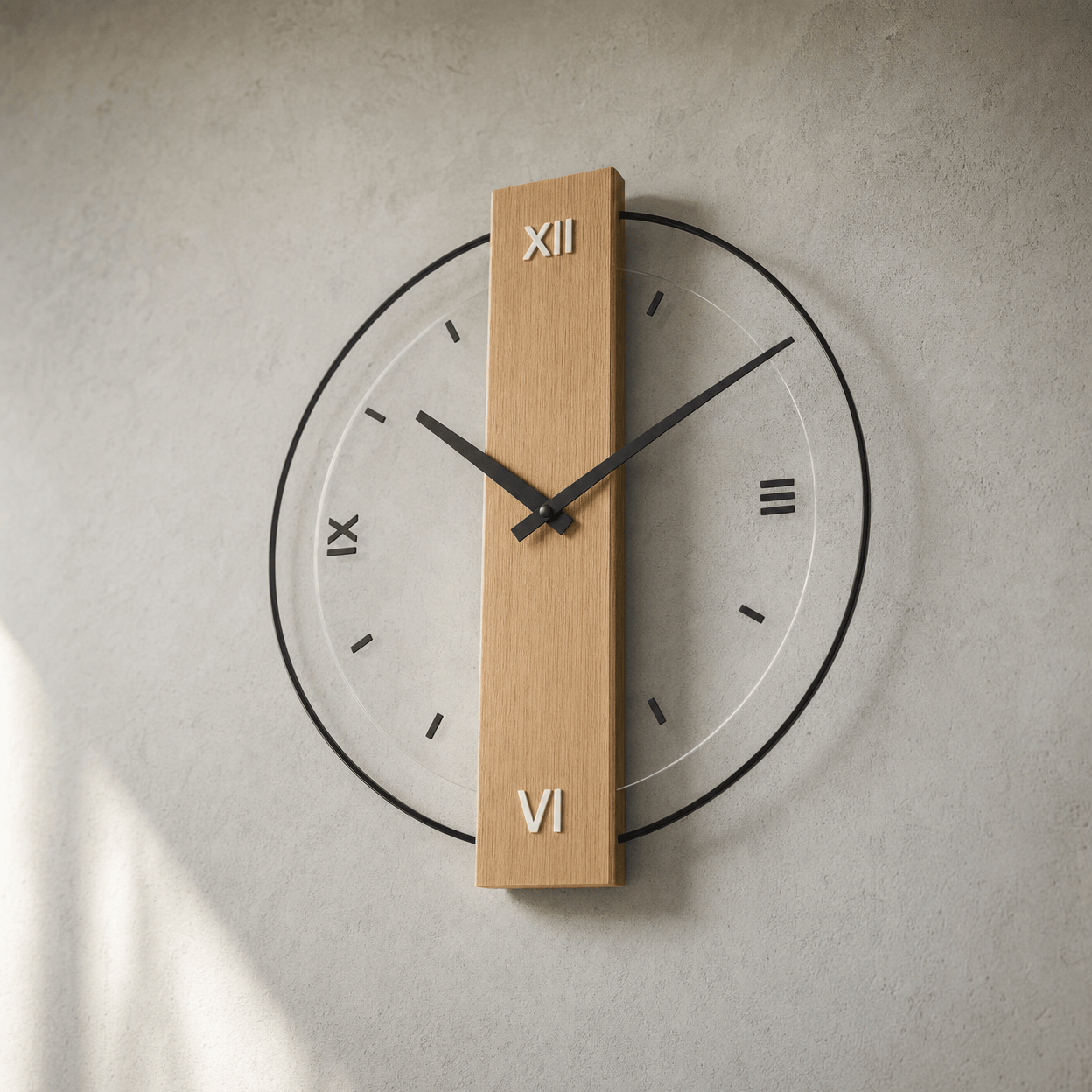 Royal Opera Minimalist Wooden Wall Clock Silent