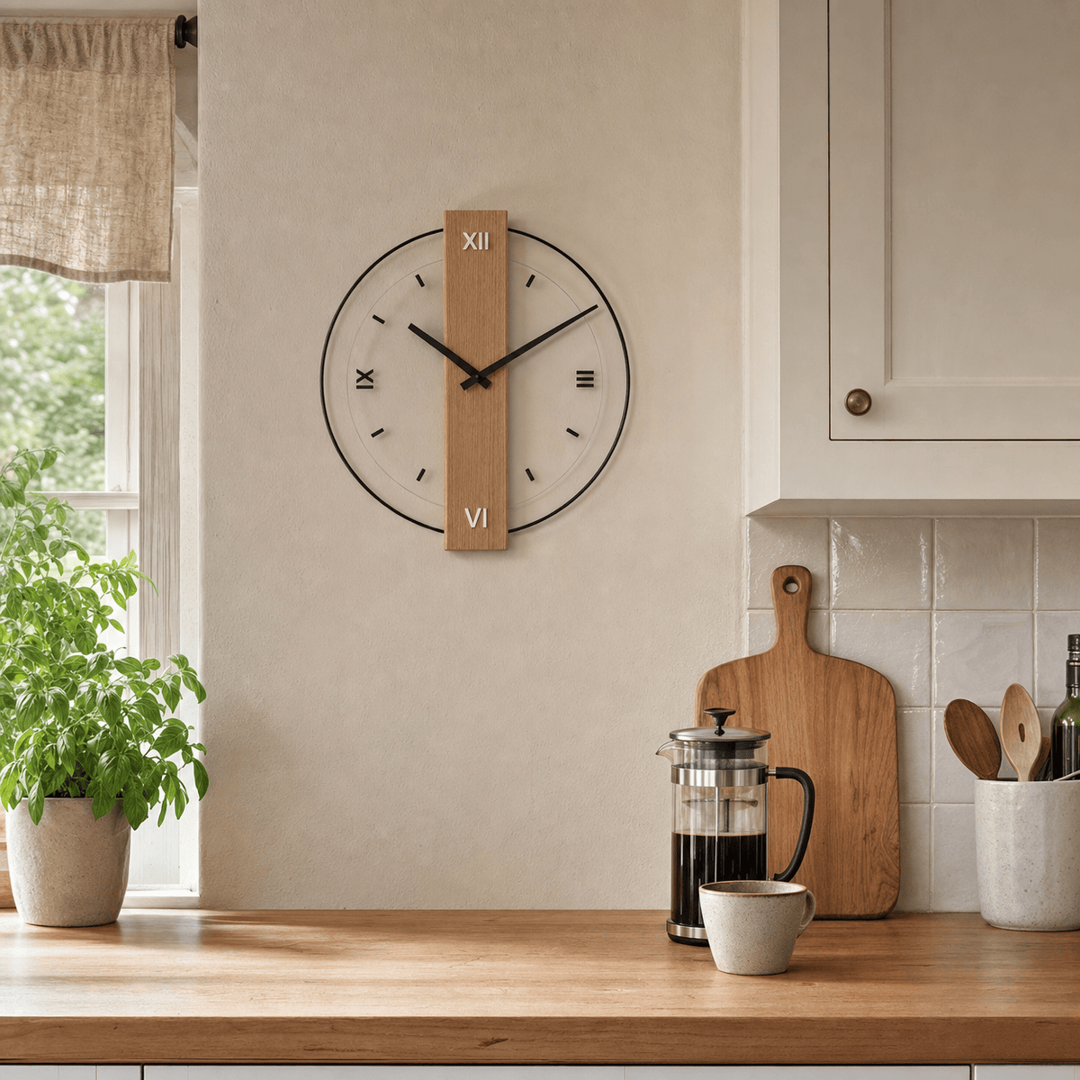Royal Opera Minimalist Wooden Wall Clock Silent