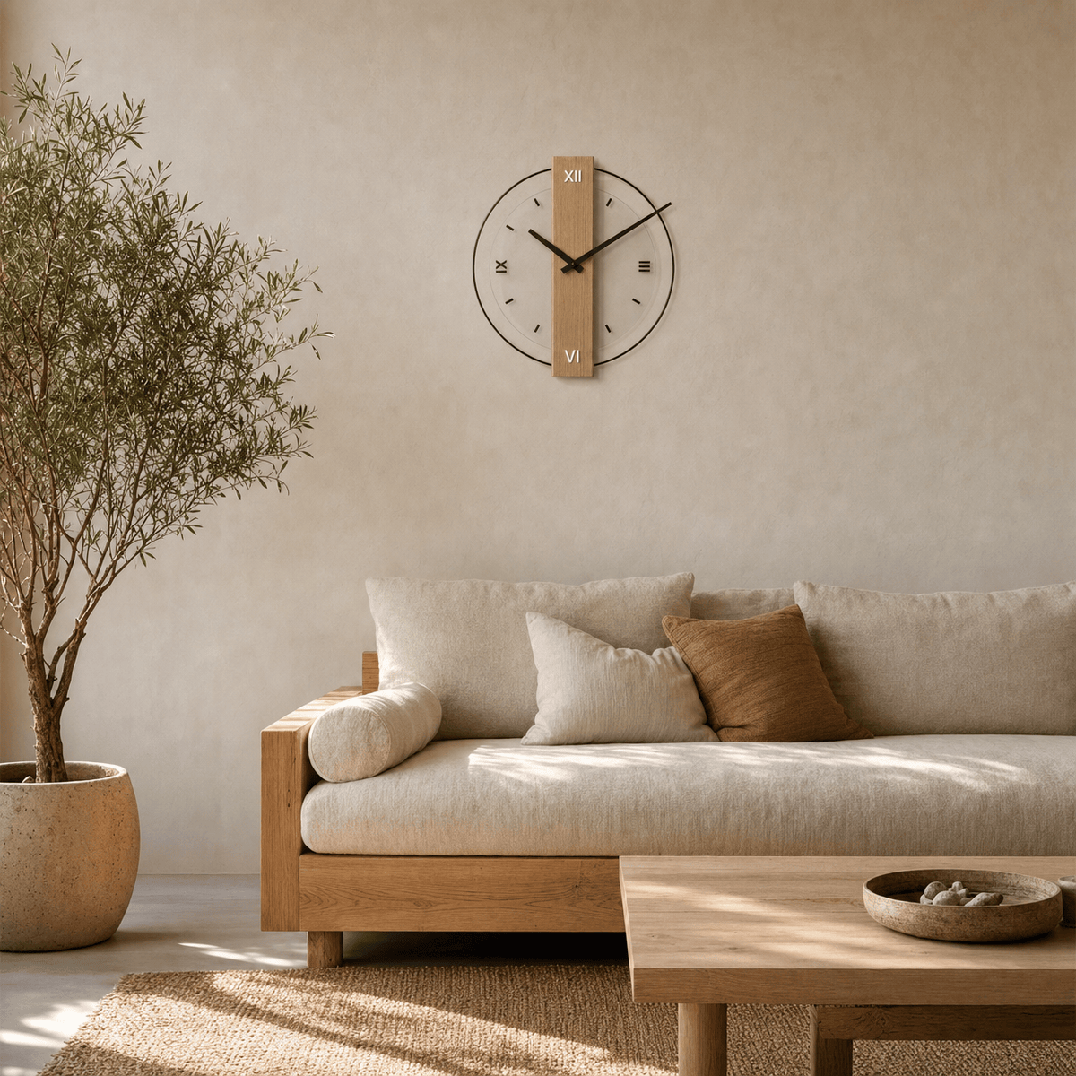 Royal Opera Minimalist Wooden Wall Clock Silent