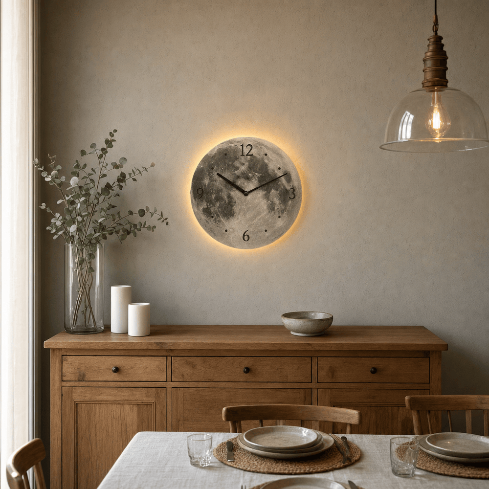 Royal Opera Modern Lunar LED Wall Clock