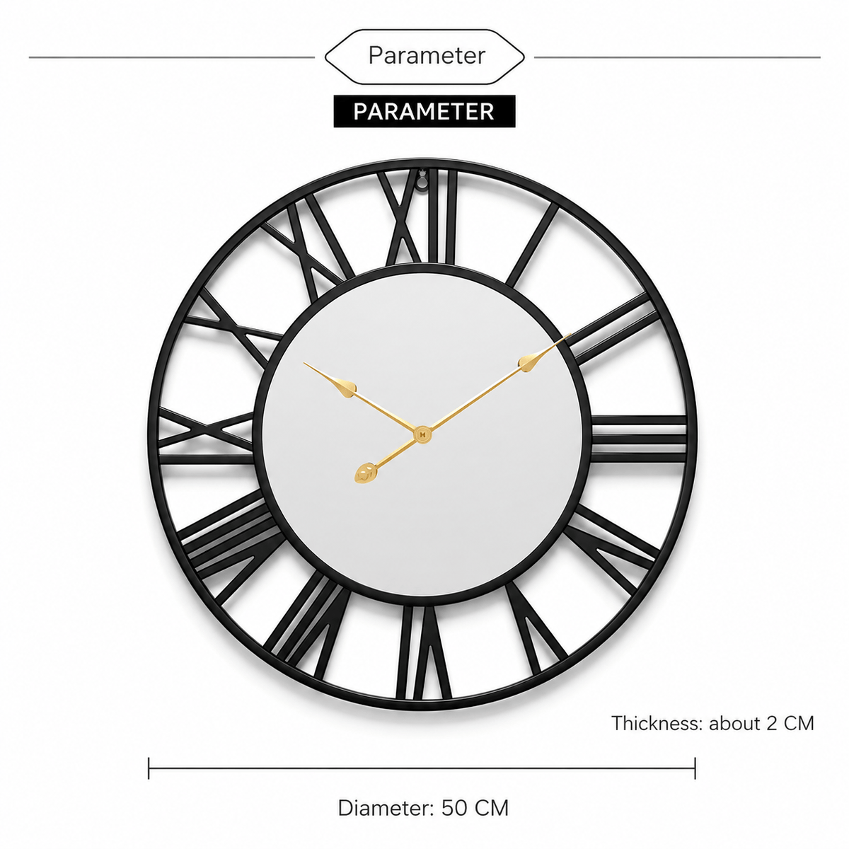 Royal Opera Modern Mirrored Wall Clock Silent