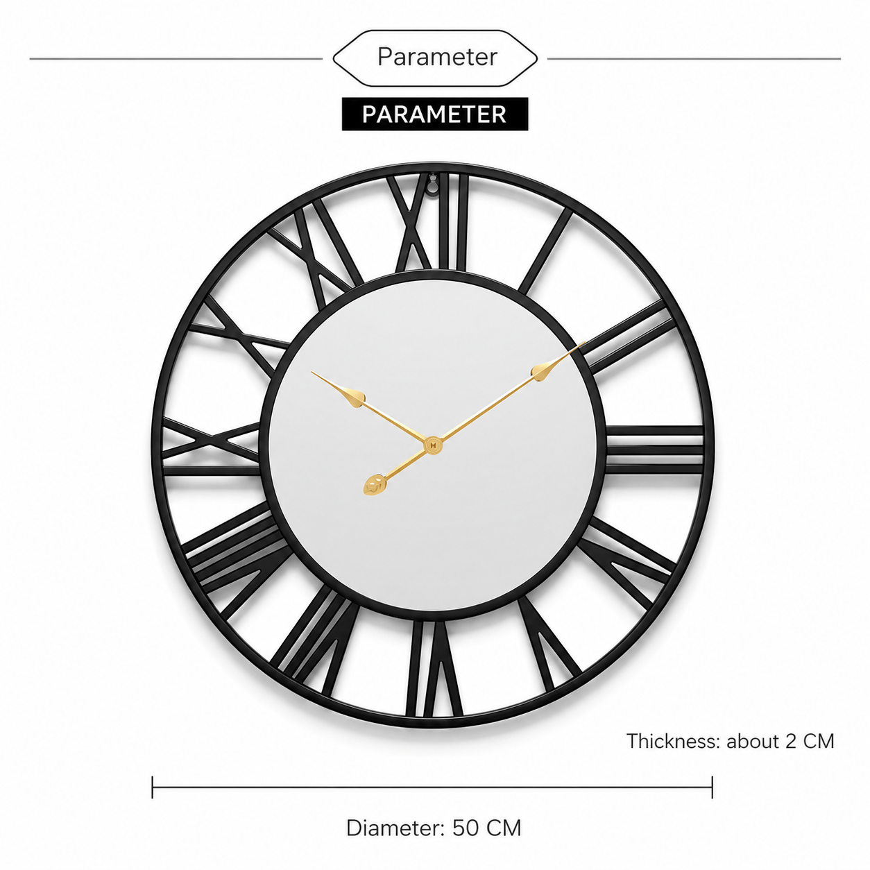 Royal Opera Modern Mirrored Wall Clock Silent