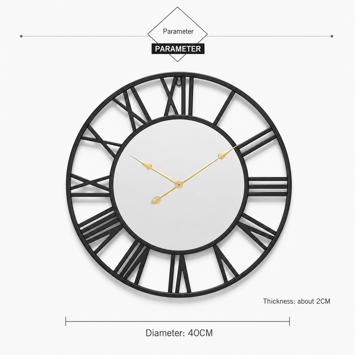 Royal Opera Modern Mirrored Wall Clock Silent