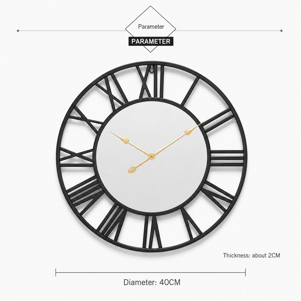 Royal Opera Modern Mirrored Wall Clock Silent