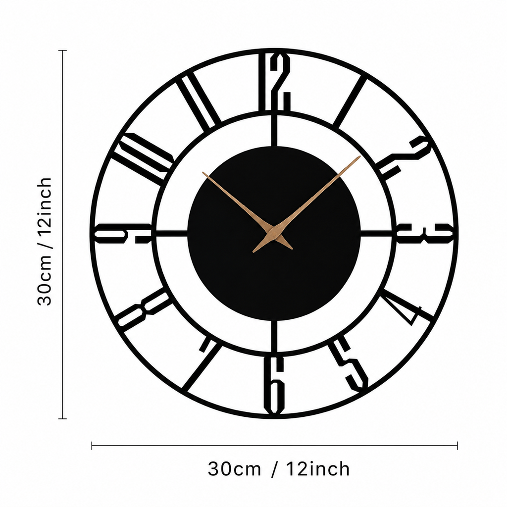 Royal Opera Modern Skeleton Wall Clock Open Face