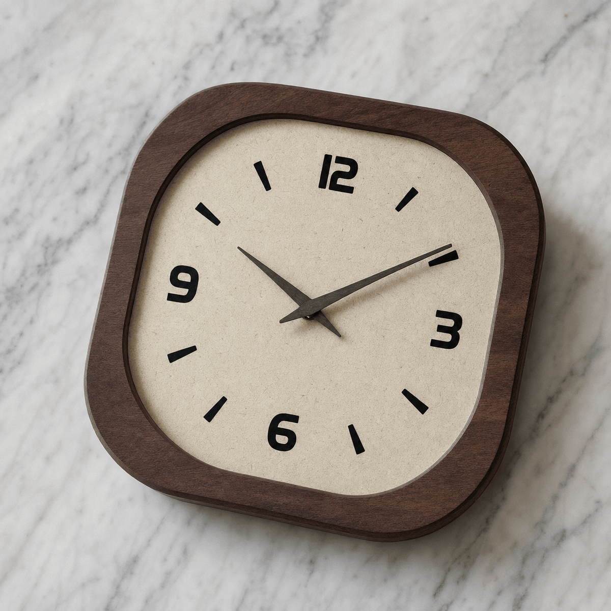 Royal Opera Modern Square Wooden Clock Silent Movement