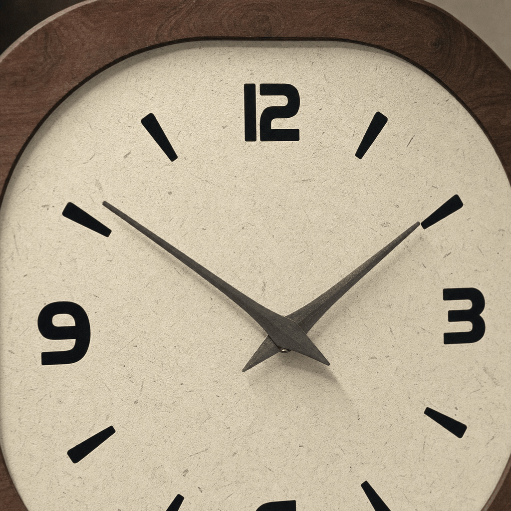 Royal Opera Modern Square Wooden Clock Silent Movement