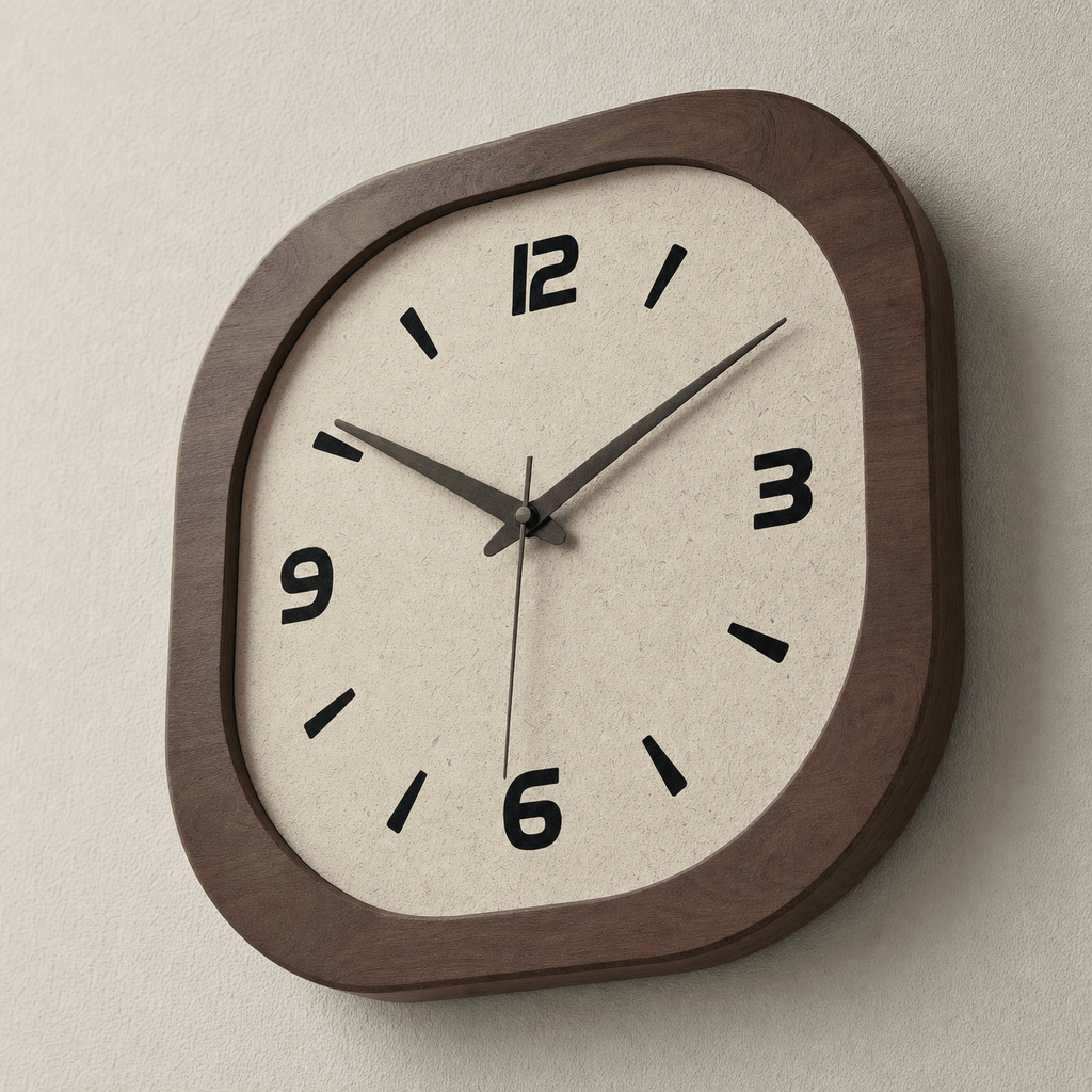 Royal Opera Modern Square Wooden Clock Silent Movement