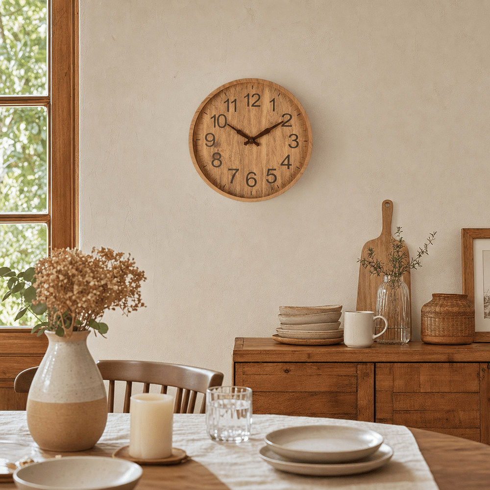 Royal Opera Modern Wooden Wall Clock Easy Read