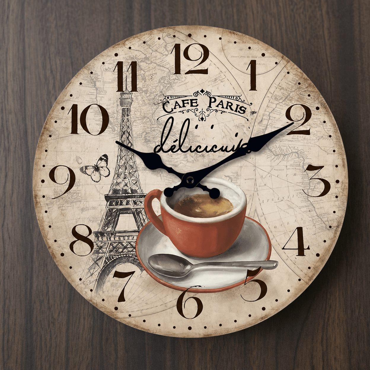 Royal Opera Paris Eiffel Tower Wall Clock Silent