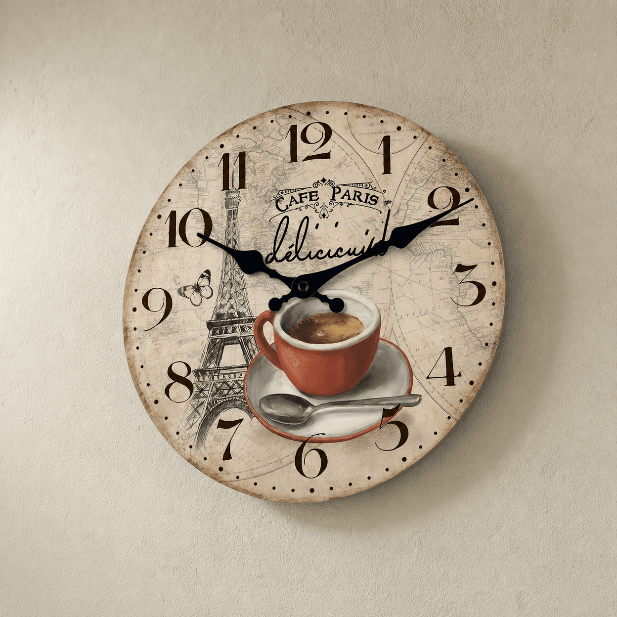 Royal Opera Paris Eiffel Tower Wall Clock Silent