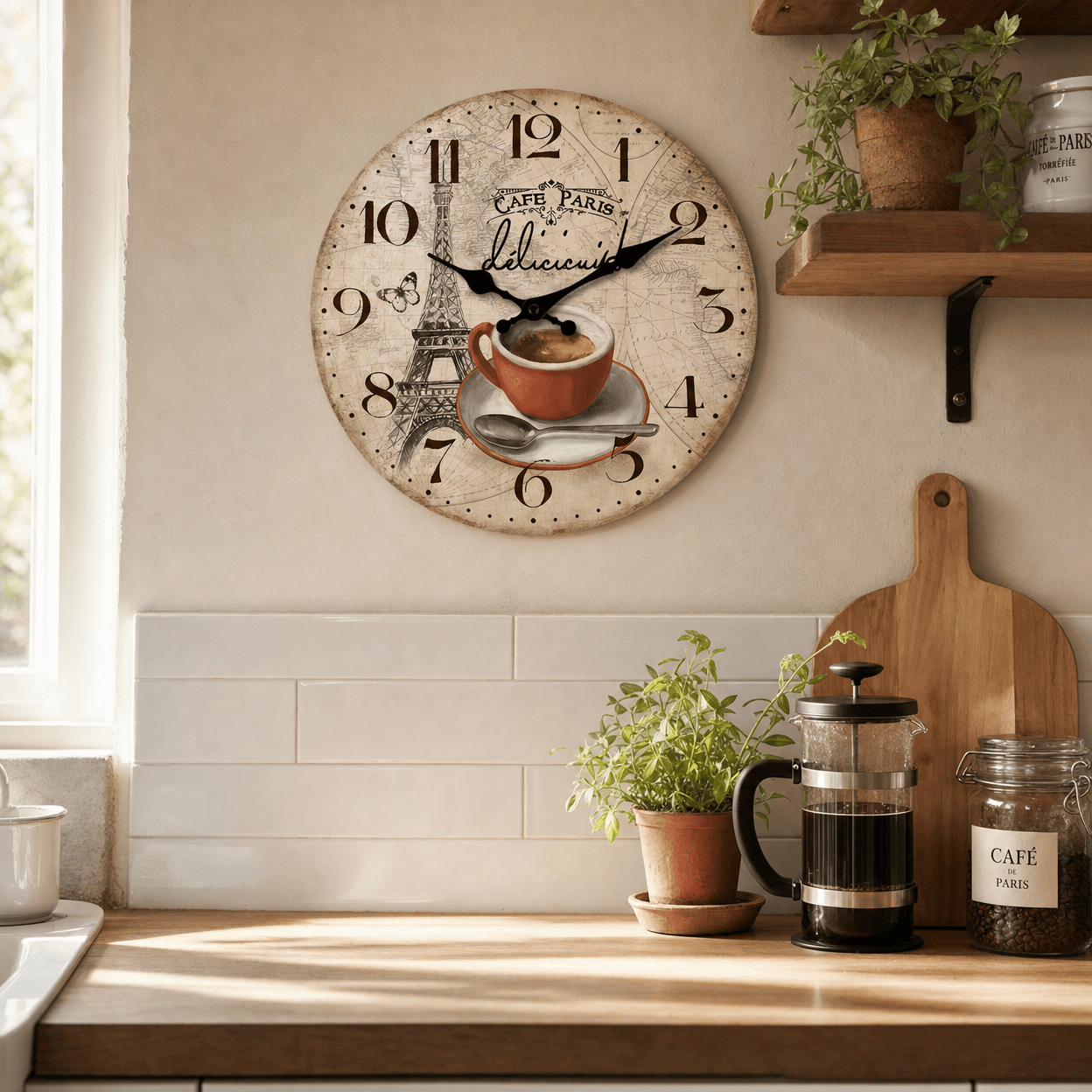 Royal Opera Paris Eiffel Tower Wall Clock Silent