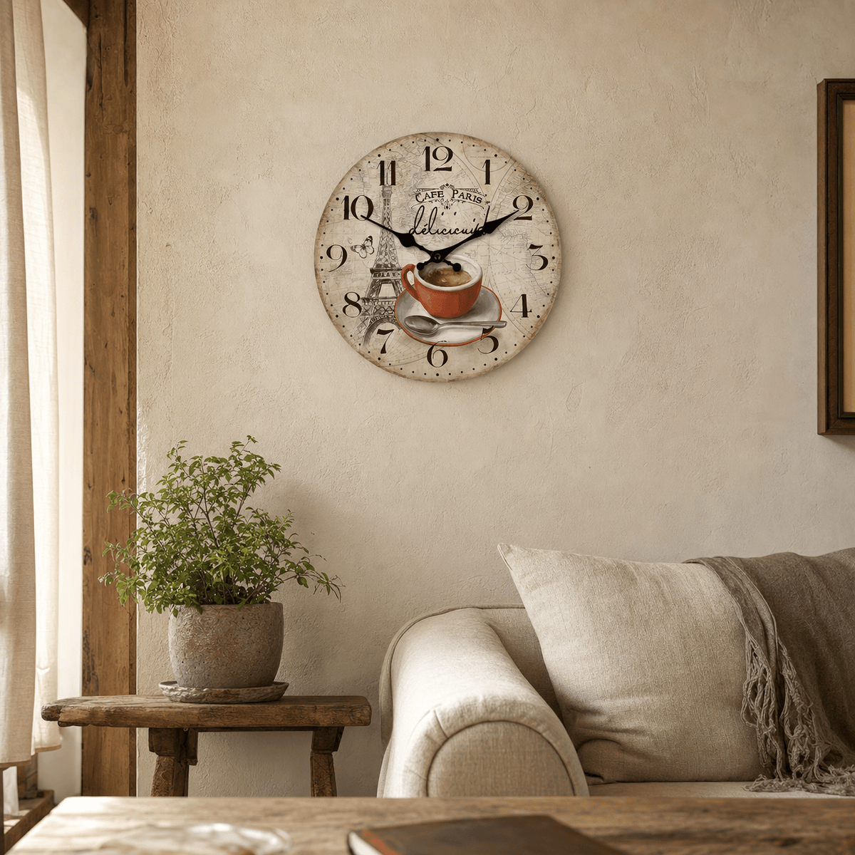 Royal Opera Paris Eiffel Tower Wall Clock Silent