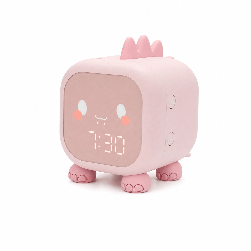Royal Opera Pink Kids Alarm Clock Dinosaur Night Light