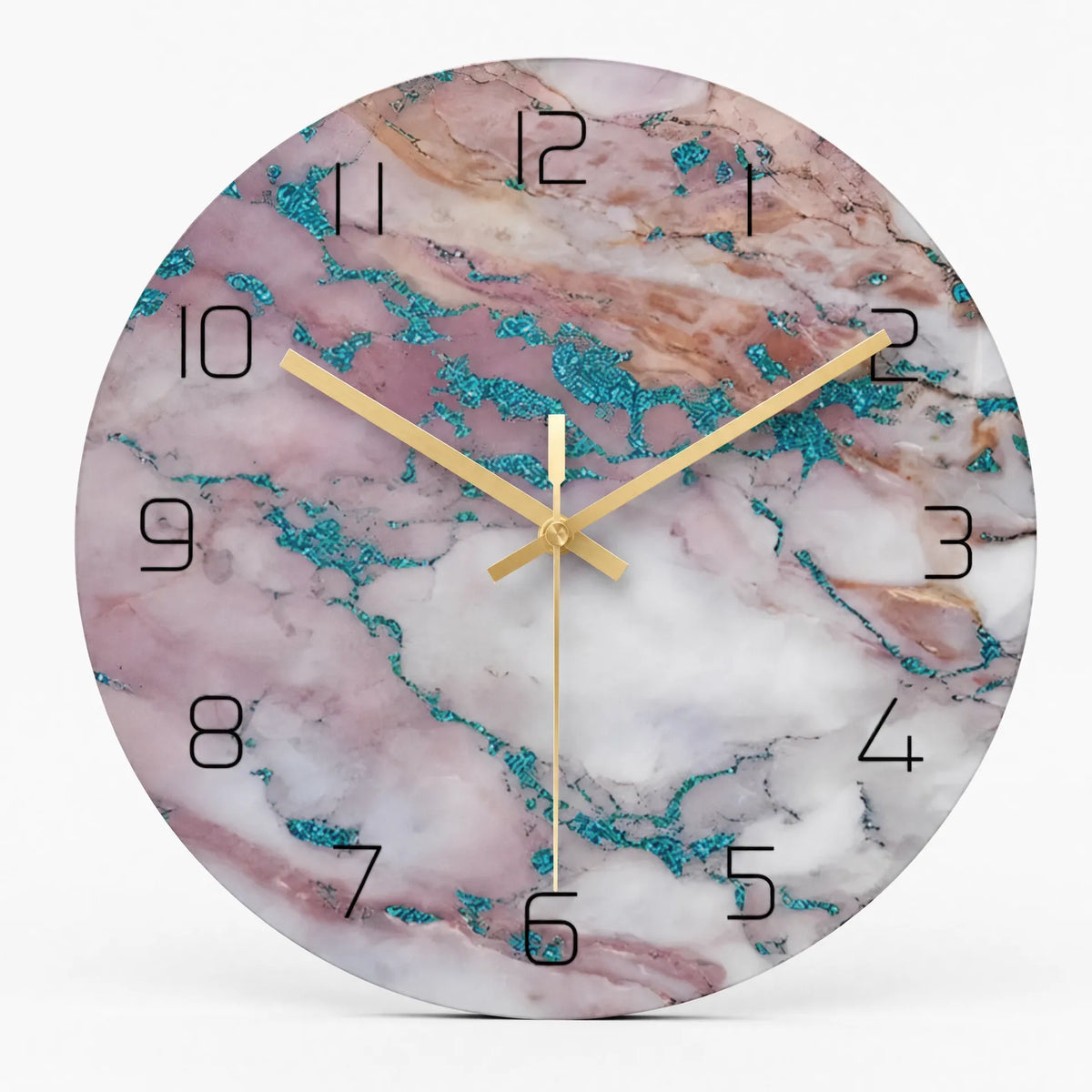 Royal Opera Pink Marble Effect Silent Wall Clock