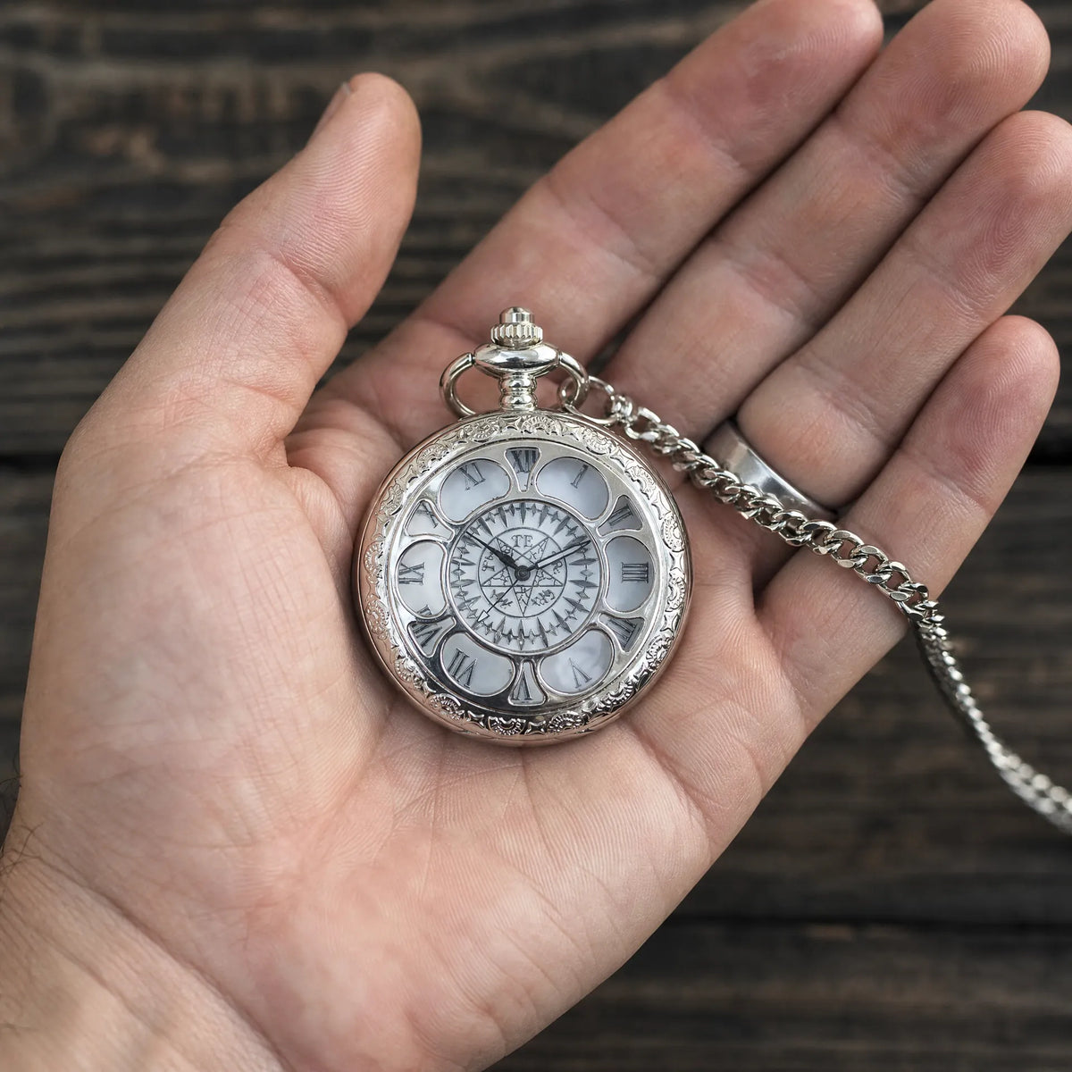 Royal Opera Pocket Watch Engraved Roman Dial