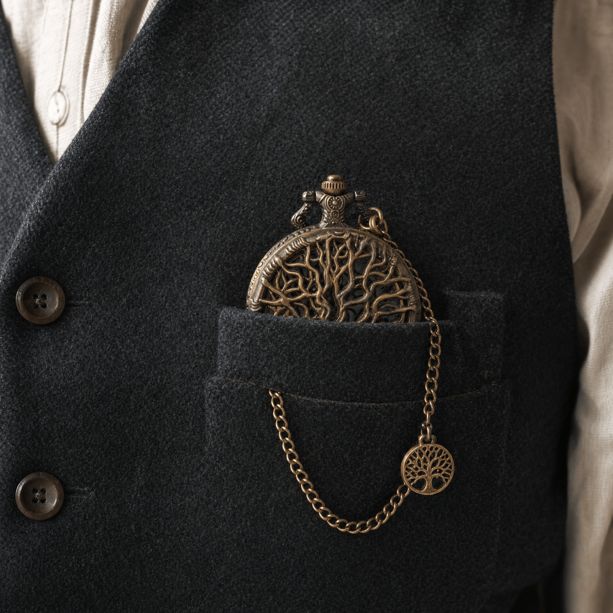Royal Opera Pocket Watch Engraved Tree Of Life