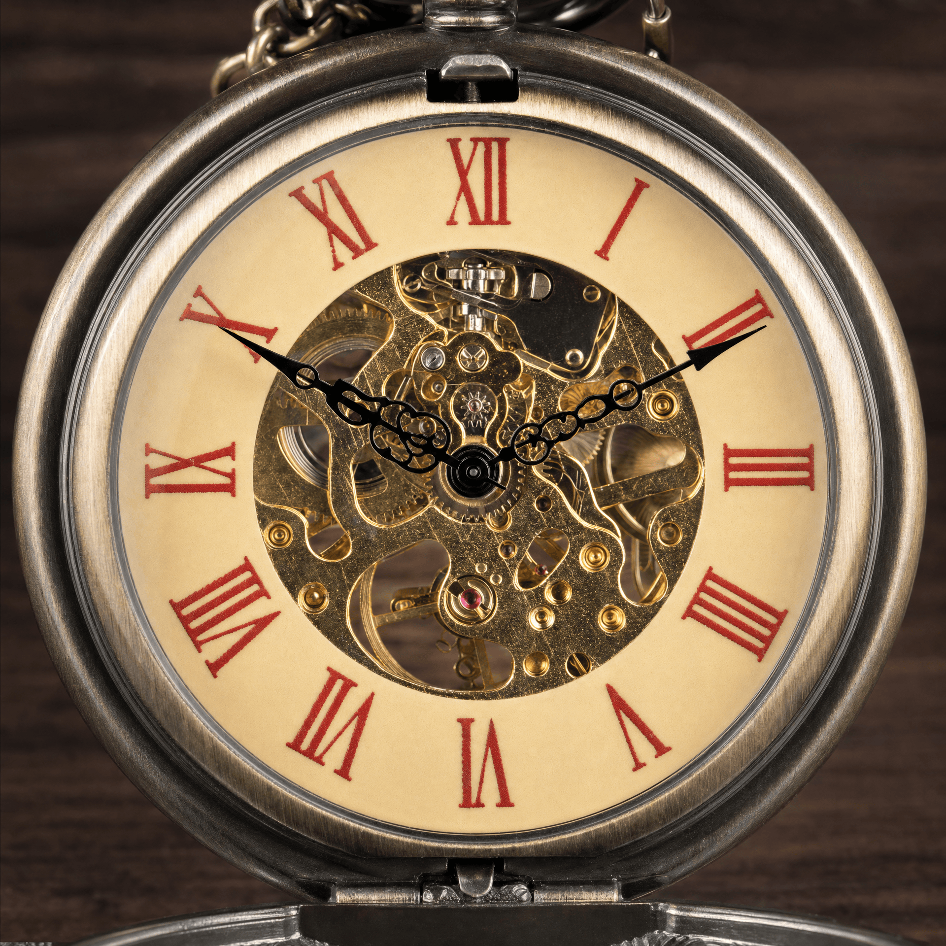 Royal Opera Pocket Watch Greek Pattern Skeleton Image
