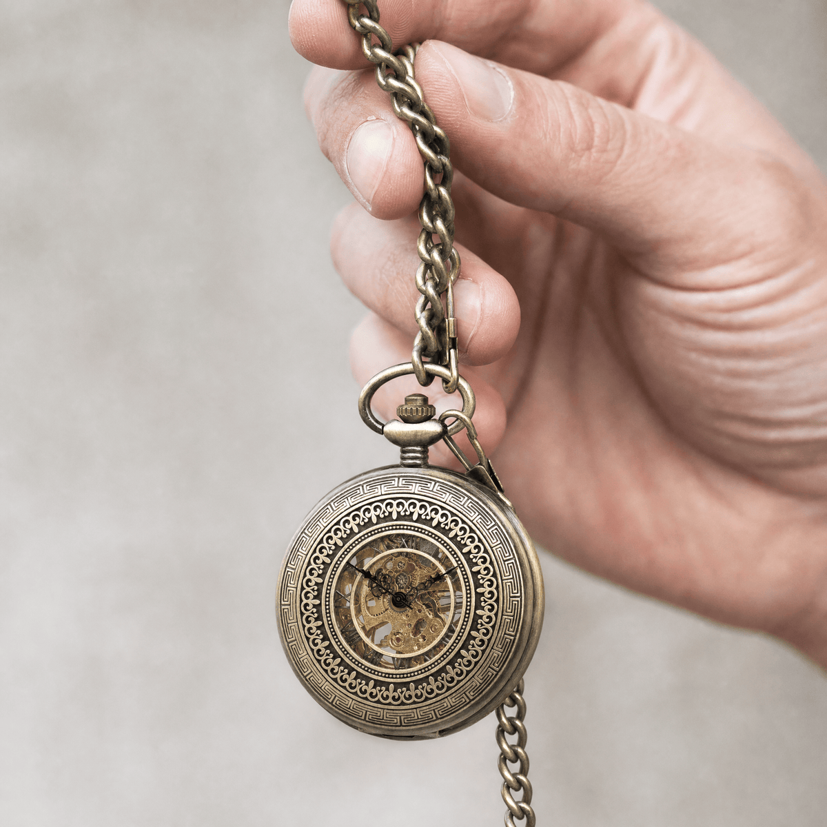 Royal Opera Pocket Watch Greek Pattern Skeleton