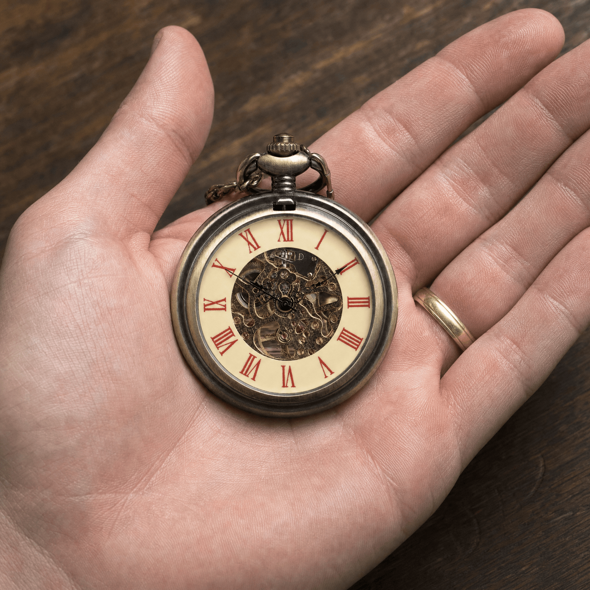 Royal Opera Pocket Watch Greek Pattern Skeleton