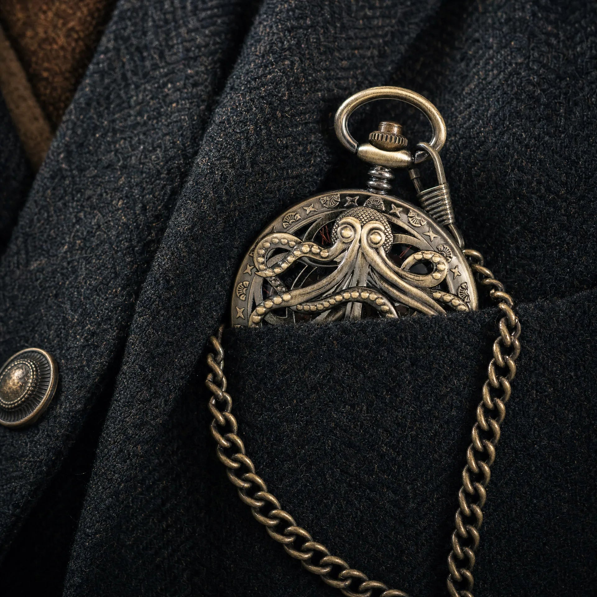 Royal Opera Pocket Watch Octopus Engraved