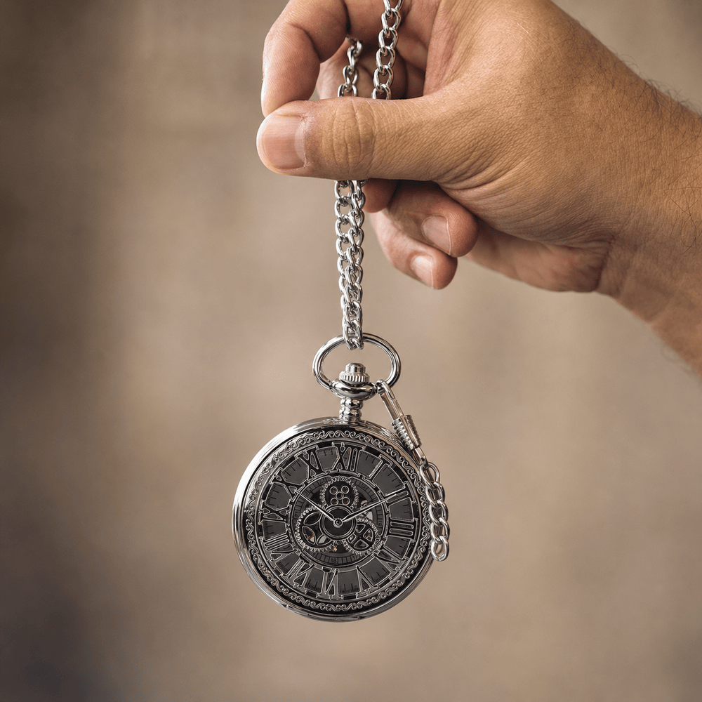 Royal Opera Pocket Watch Open Face Skeleton Dial