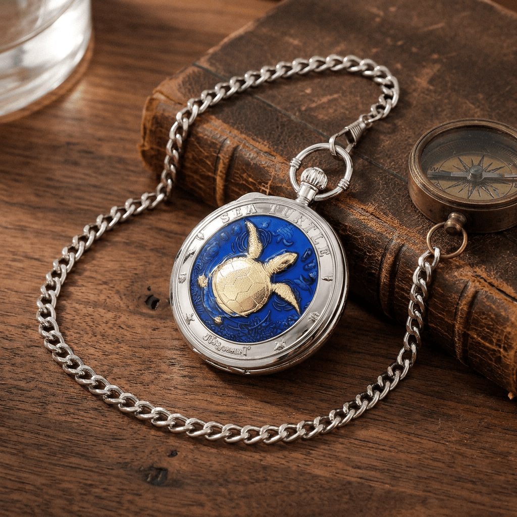 Royal Opera Pocket Watch Vintage Sea Turtle
