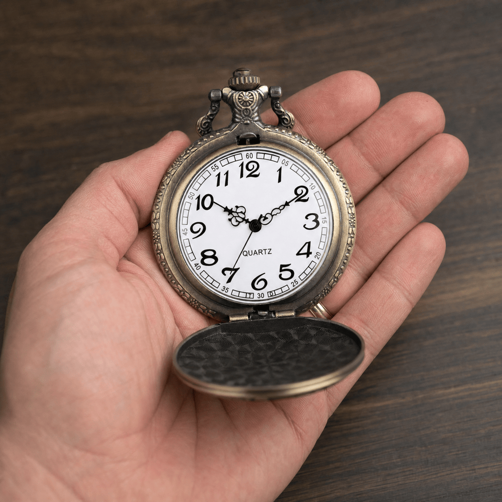 Royal Opera Pocket Watch Wolf Engraved Open Face