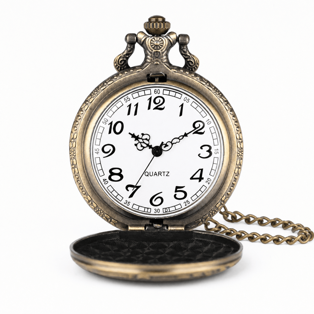 Royal Opera Pocket Watch Wolf Engraved Open Face